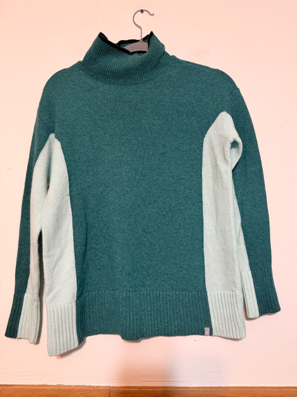 Talbots Two-Tone Teal & Mint Turtleneck Sweater